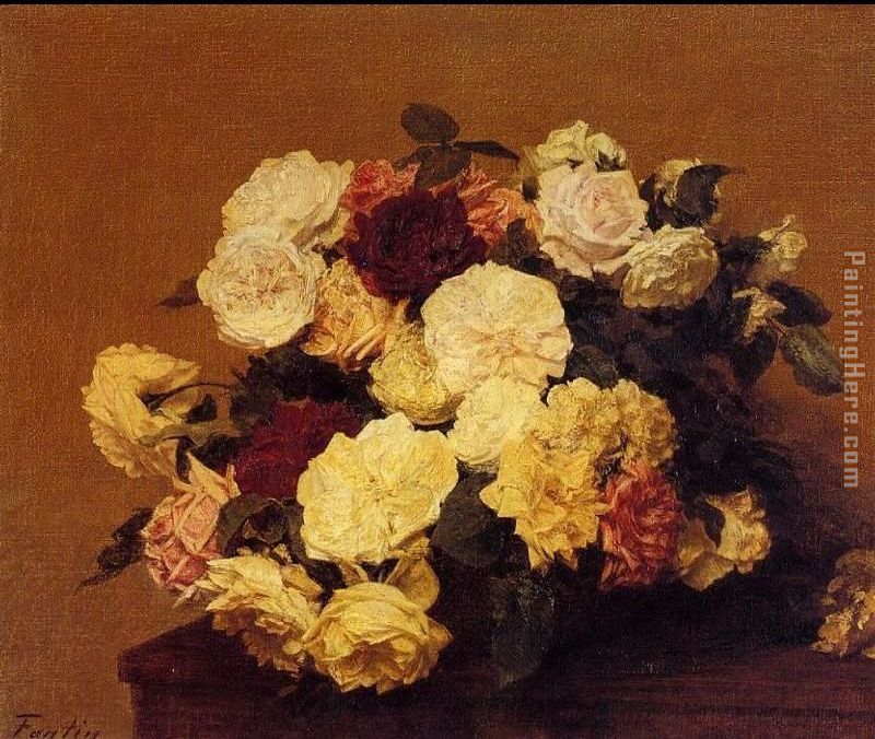 Roses XII painting - Henri Fantin-Latour Roses XII art painting
